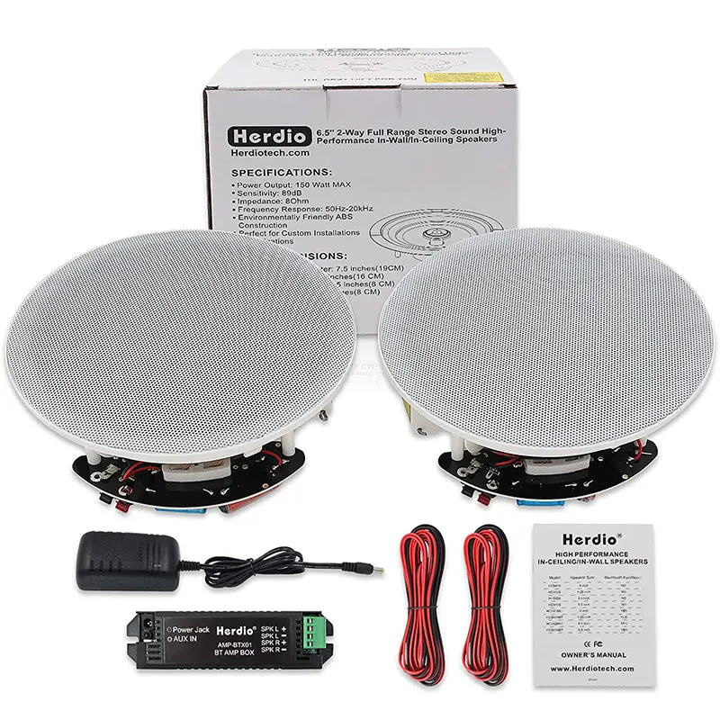 Herdio 6.5 Inch 300W Ceiling Bluetooth Speakers (2PCS)