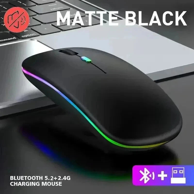 Wireless Rechargeable Silent LED Mouse
