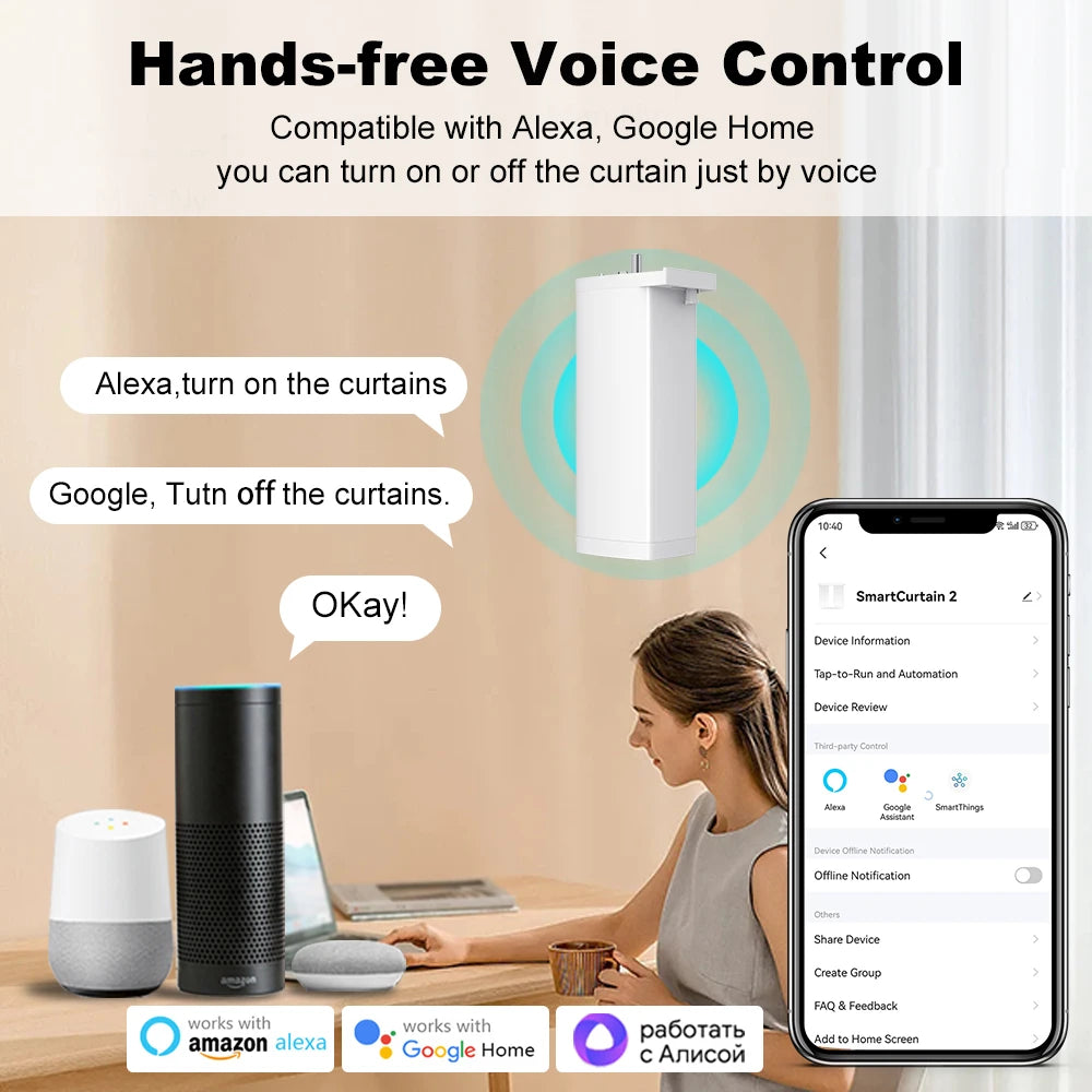 Tuya 155MM Smart ZigBee/WiFi Electric Curtain Motor