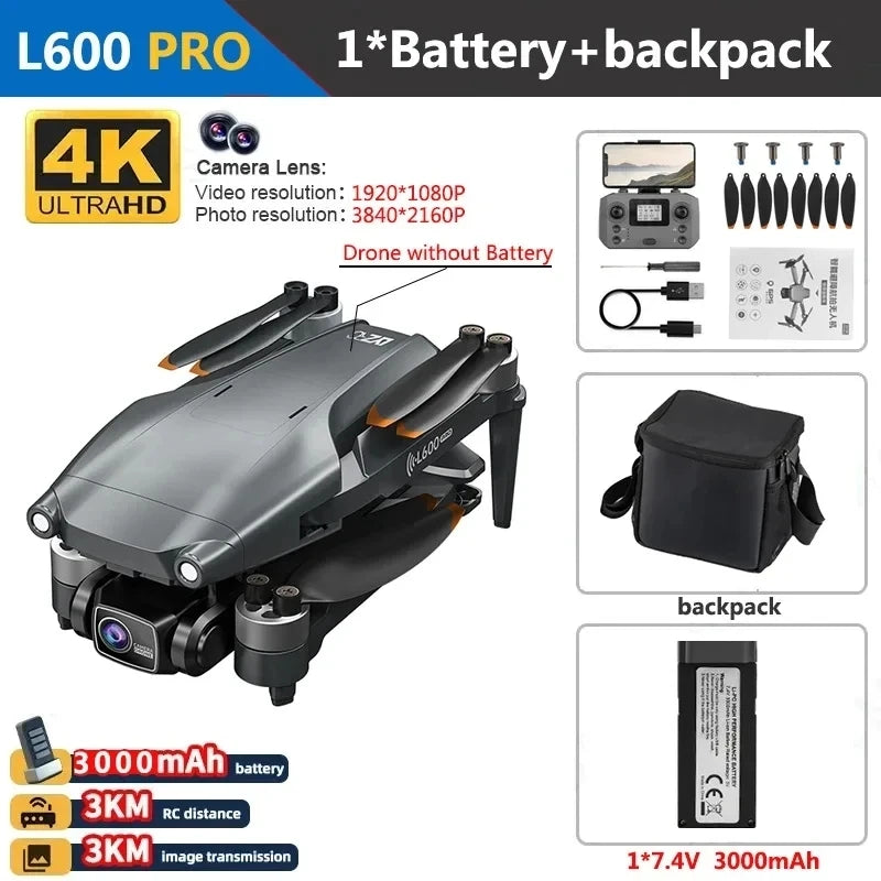 L600 PRO MAX 4K GPS Drone with 3-Axis Gimbal