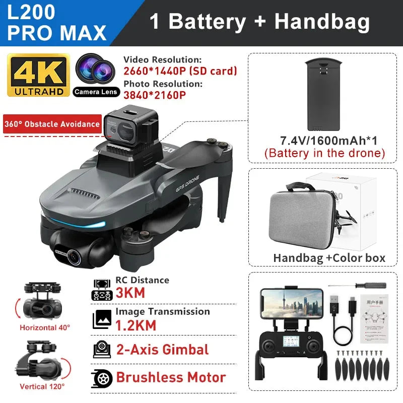 LYZRC L200 Pro MAX 4K Drone with 2-Axis Gimbal