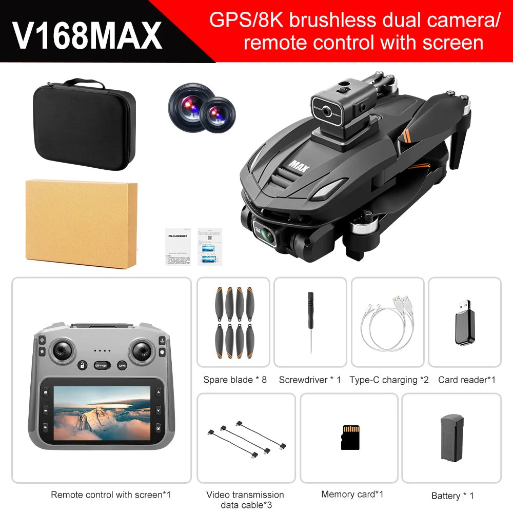 2025 V168 Max 8K GPS Drone with Dual HD Camera