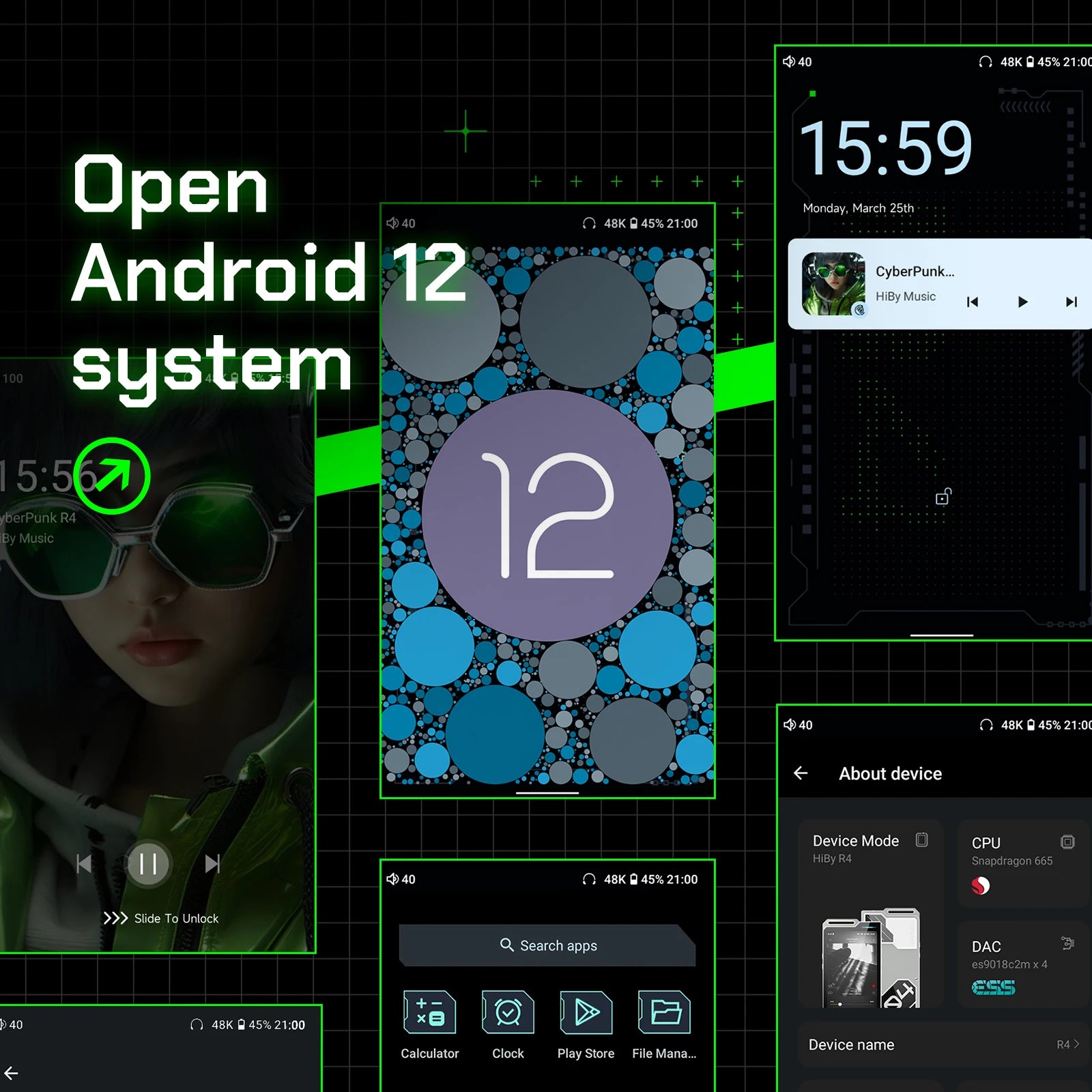HiBy R4 Android 12 HiFi Music Player