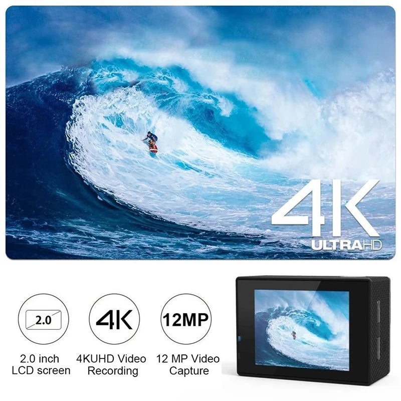 4K Action Camera – 1080P/30FPS WiFi Sports Cam