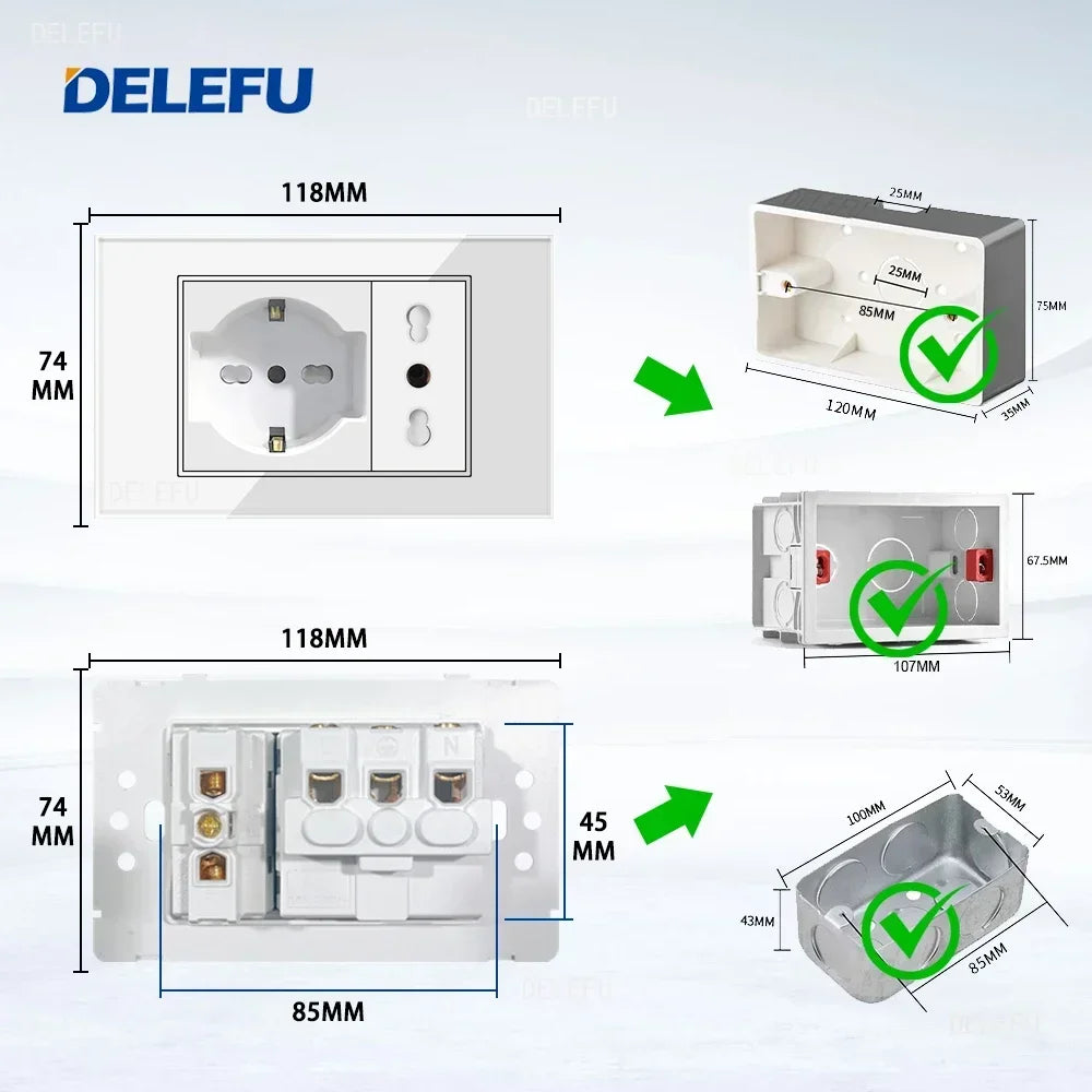 DELEFU Tuya WiFi Smart Wall Socket