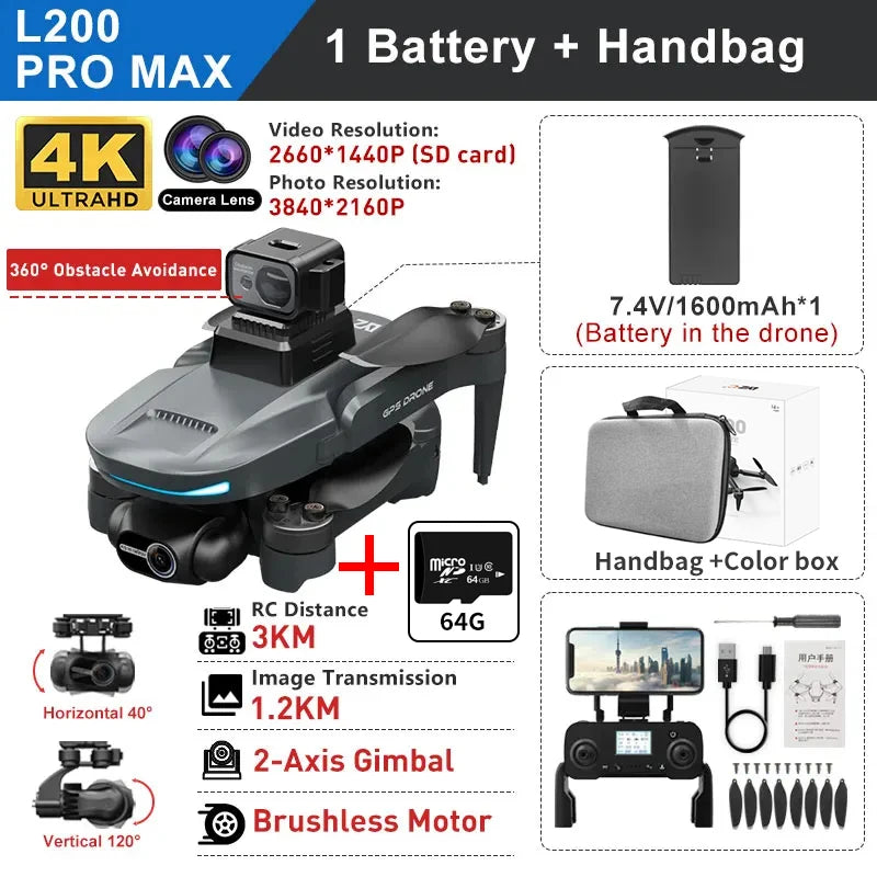 LYZRC L200 Pro MAX 4K Drone with 2-Axis Gimbal