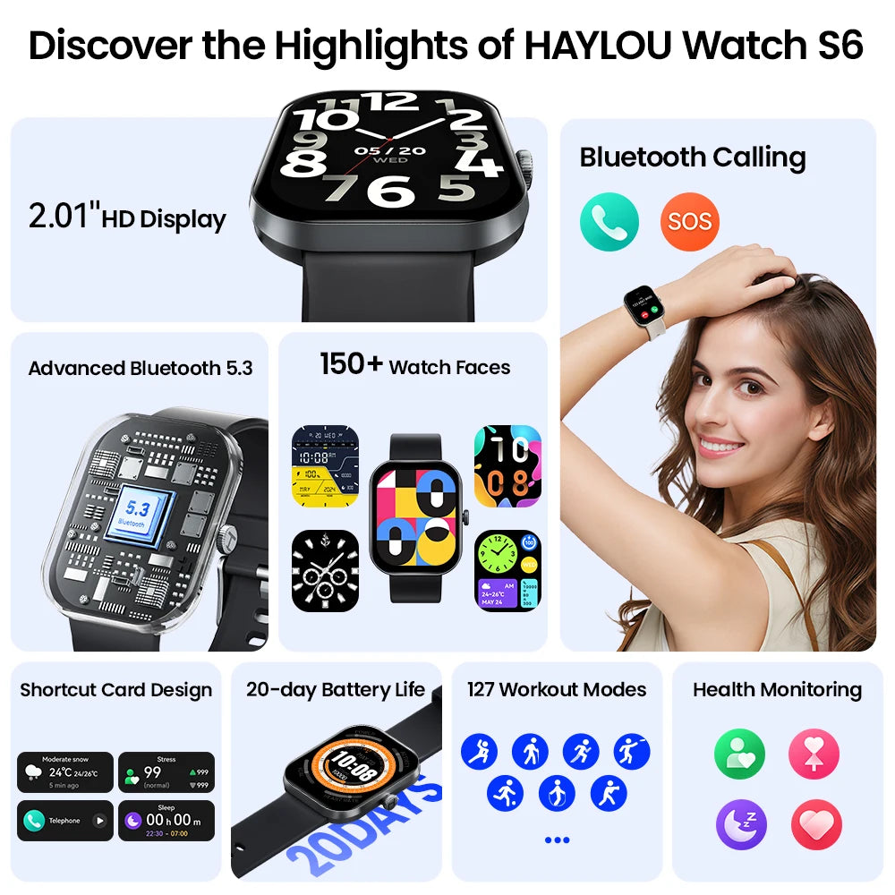HAYLOU Watch S6 – Bluetooth Voice Calling Smartwatch