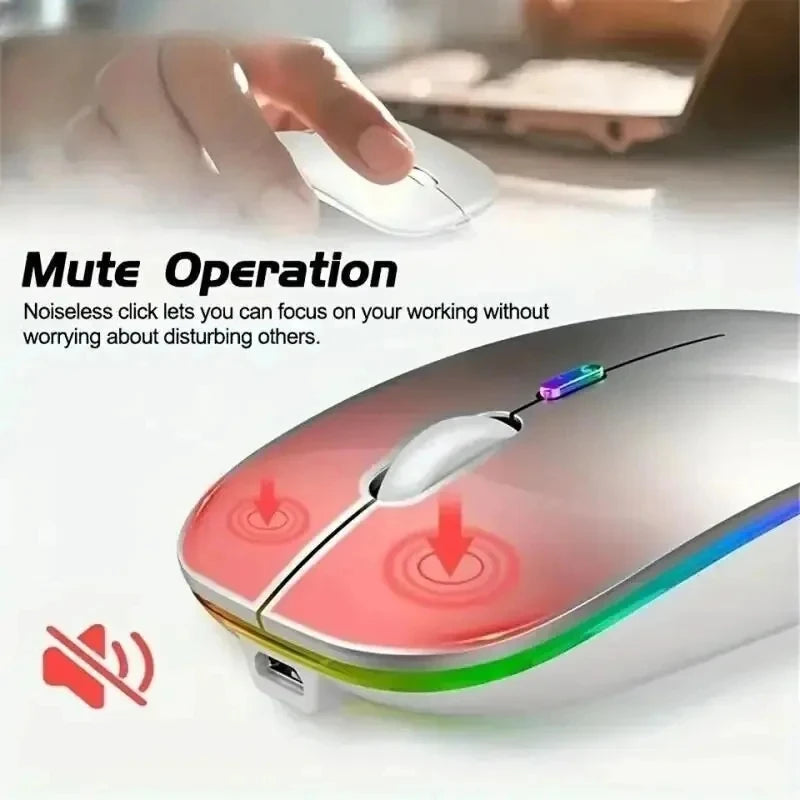 Wireless Rechargeable Silent LED Mouse