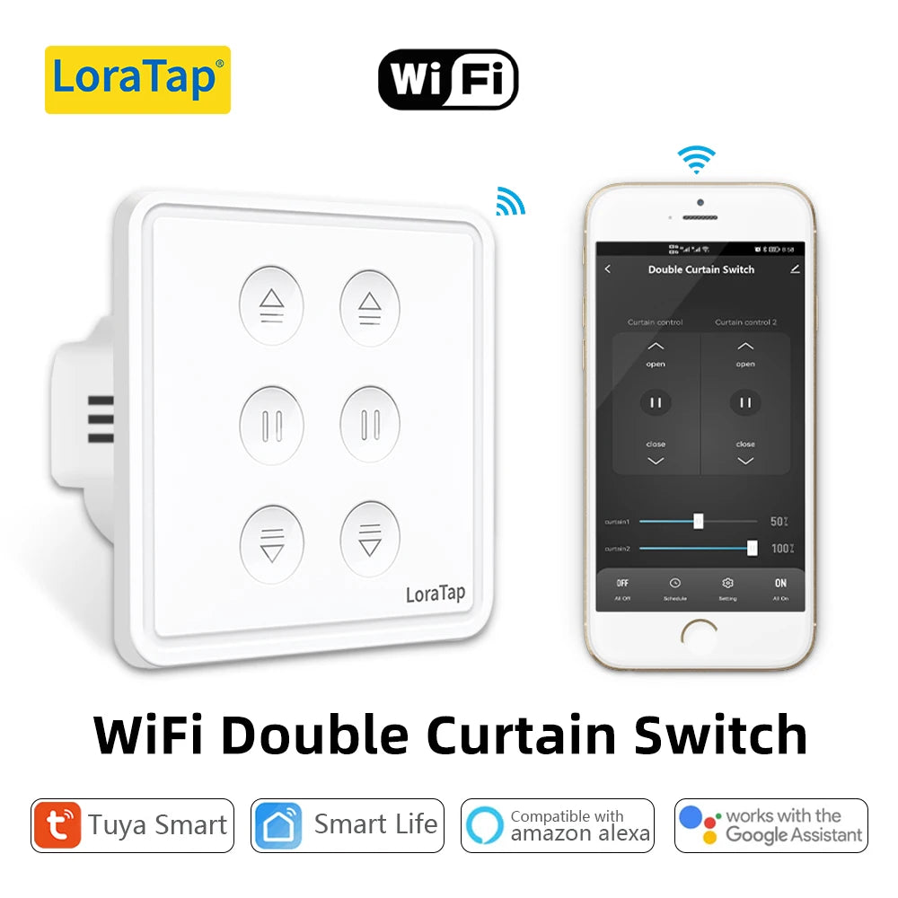 Tuya Smart Life EU WiFi Double Curtain Blind Switch