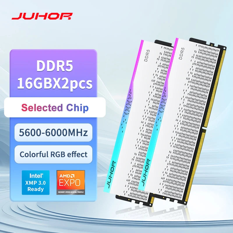 JUHOR DDR5 RGB Desktop Memory 32GB (16GBx2)
